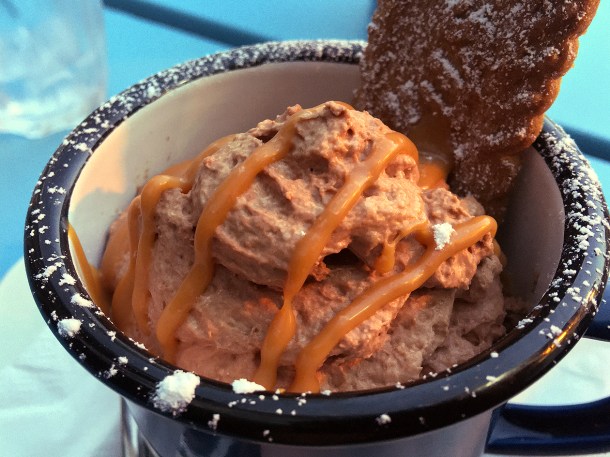 illustrative photo of the chocolate mousse at Mackerel Sky