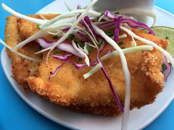 illustrative photo of the lemon sole tonkatsu at Mackerel Sky
