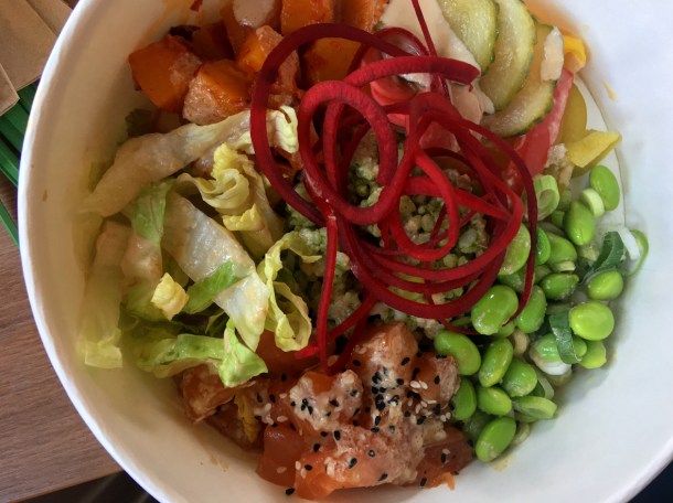 illustrative photo of the takeaway salmon poke from Searoom St Ives