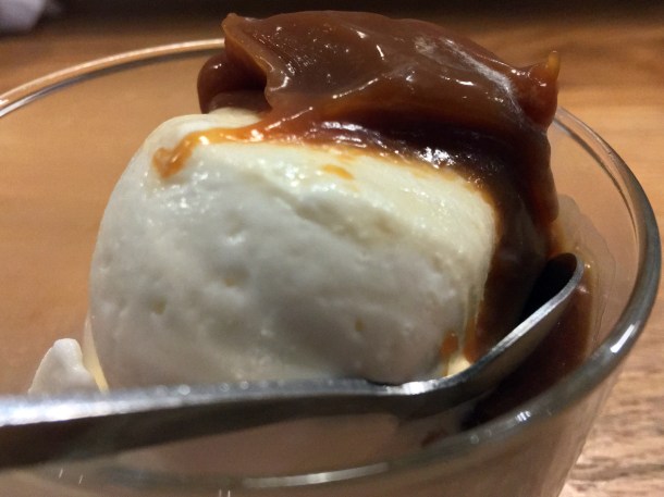 illustrative photo of the milk ice cream with salted caramel miso at Koya City