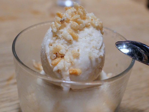 illustrative photo of the rice ice cream with toasted rice at Koya City