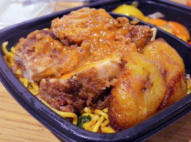 illustrative photo of the fried chicken with chow mein from Kaieteur Kitchen