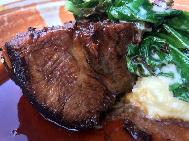 illustrative photo of the braised featherblade steak and polenta at Darby's