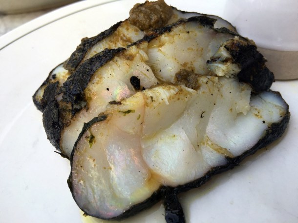 illustrative photo of the monkfish with seaweed butter bisque at Darby's