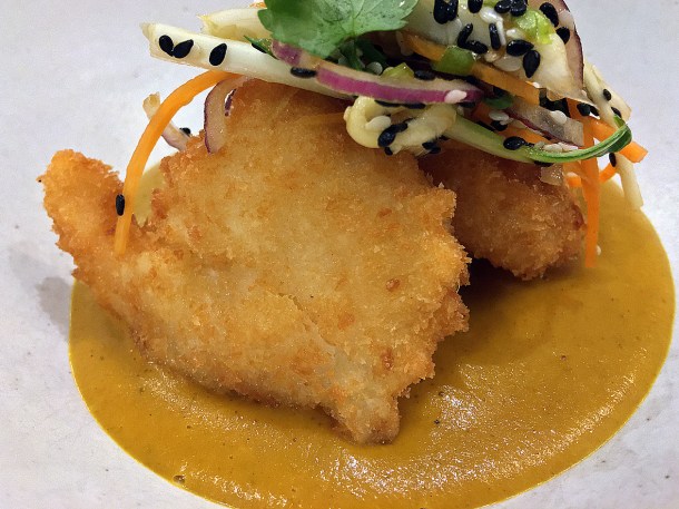 illustrative photo of the prawn katsu curry at The Gaff Abergavenny