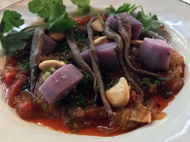 illustrative photo of the anchovy almond escabeche at Brunswick House