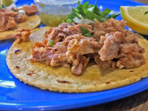 illustrative photo of the carnitas tacos at La Chingada