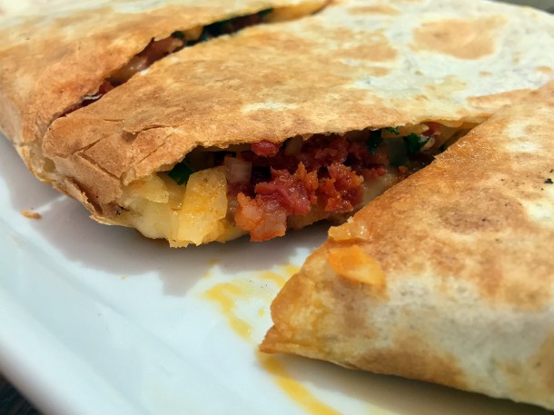 illustrative photo of the cheesy chorizo quesadilla at La Chingada