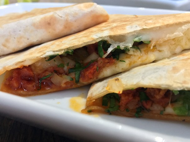 illustrative photo of the chorizo quesadilla at La Chingada Surrey Quays Southwark