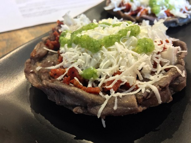 illustrative photo of the chorizo sopes at La Chingada