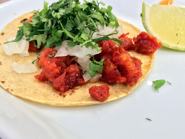 illustrative photos of the chorizo tacos at La Chingada London