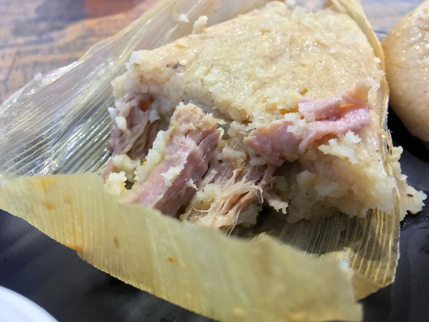 illustrative photo of the pork tamal at La Chingada