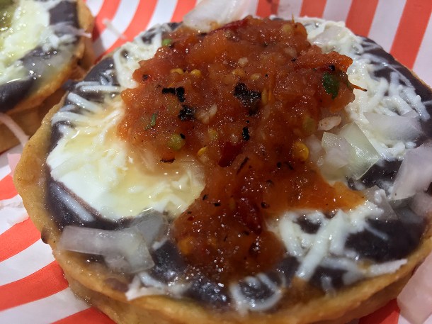 illustrative photo of the sopes special at La Chingada