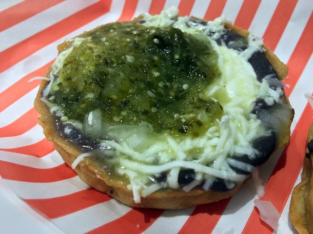 illustrative photo of the sopes Sunday special at La Chingada