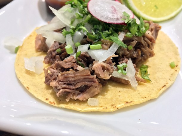 illustrative photo of the suadero tacos at La Chingada Surrey Quays