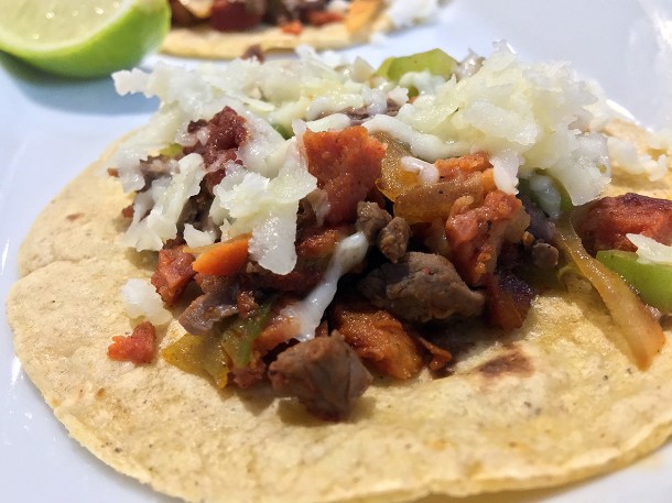 tacos de alambre at La Chingada