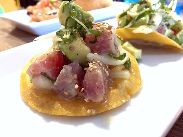 illustrative photo of the tuna ceviched tostadas at La Chingada