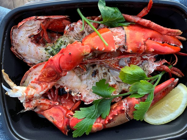 illustrative photo of the grilled lobster and chips from Fishmarket Newhaven
