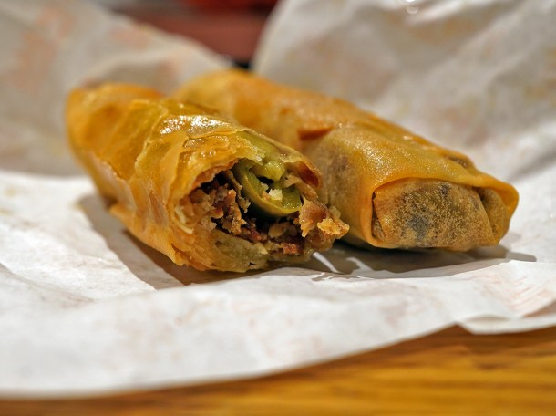 illustrative photo of the beef and chicken spring rolls from German Doner Kebab Woolwich