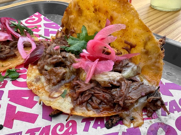 illustrative photo of the quesotacos at Taca Tacos Deptford