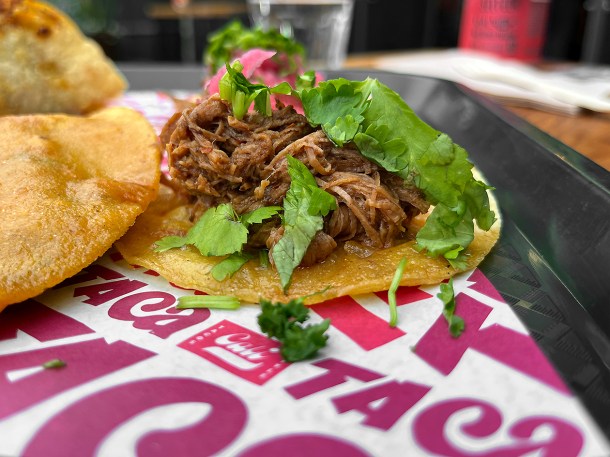 illustrative photo of the soft shell birria tacos at Taca Tacos Deptford