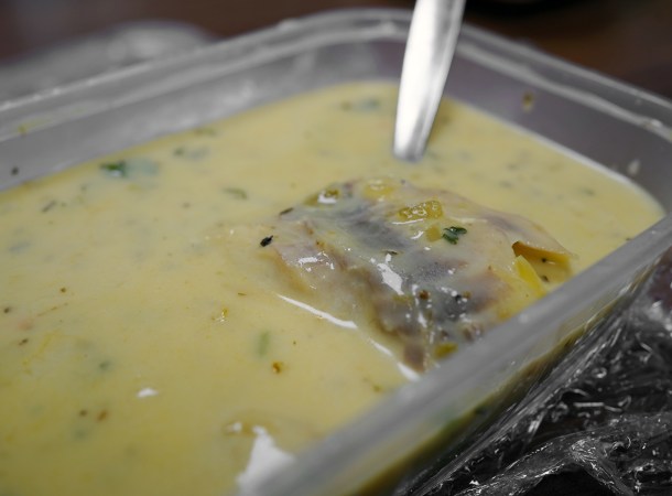 illustrative photo of the encocado de pescado from Rincon Costeno