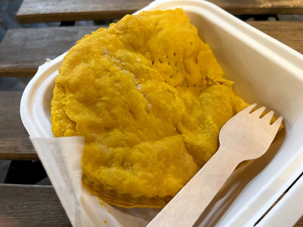 illustrative photo of a lamb patty at Jerk Yard