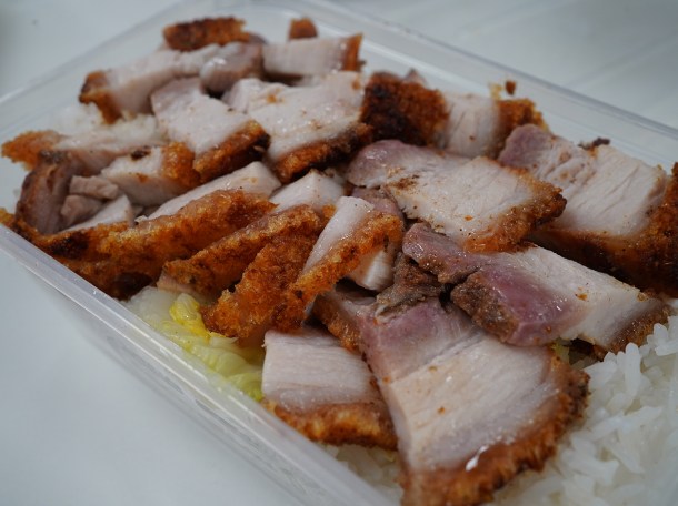 illustrative photo of the crispy roast pork from Canton Roasted