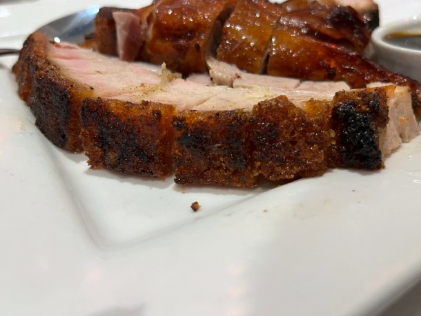 illustrative photo of the crispy roast pork from Duck Duck Goose