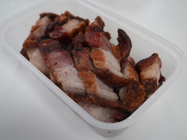 illustrative photo of the crispy roast pork from Mapo Surrey Quays