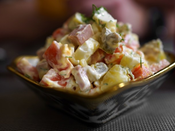 illustrative photo of the Olivye salad at Uzbek Corner