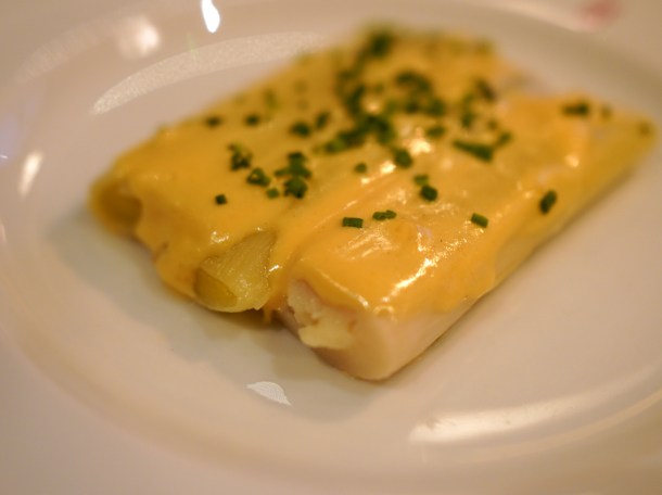 illustrative photo of the leek vinaigrette at Josephine Bouchon