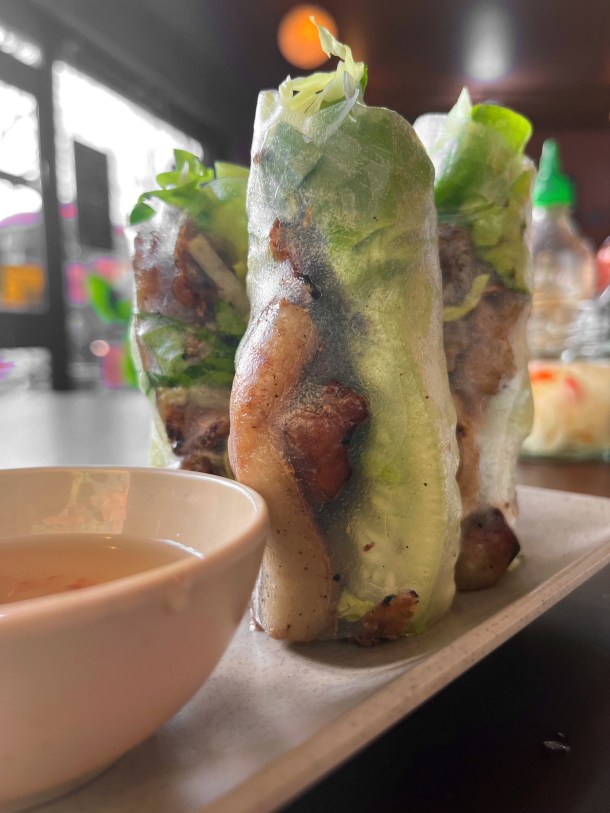 illustrative photo of the pork summer rolls at Pho Thuy Tay