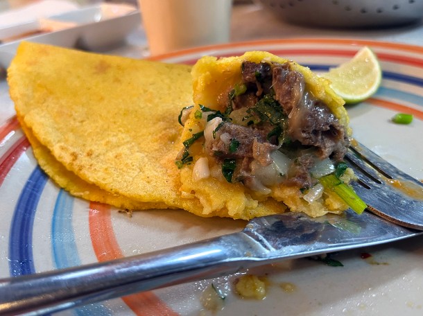 illustrative photo of the tongue quesadilla at Guacamoles