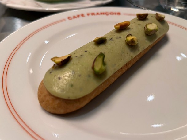 illustrative photo of the pistachio eclair at Cafe Francois