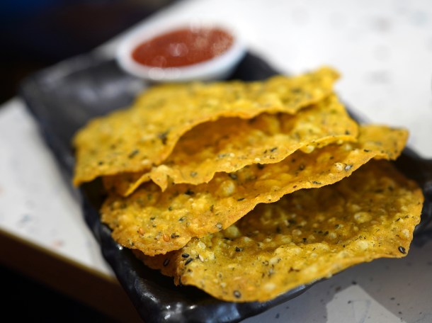 illustrative photo of the fenugreek crackers at Sambal Shiok